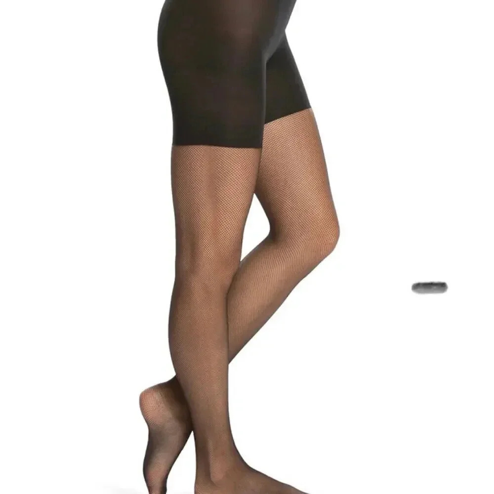 NEW Spanx Women  Black Uptown Tight-End Fishnet Tights